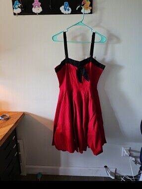 Rock Steady 1x pinup dress red and black